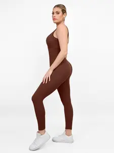 Popilush Shapewear Seamless Square Neck Tank Workout Jumpsuit Activewear Fitness Athletic Style Activewear - Live