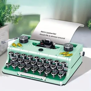 820PCS typewriter building blocks, classic creative machines, retro miniature building blocks, puzzle toys, holiday gifts, creative building blocks, desktop decoration ornaments, the preferred gift for friends and lovers