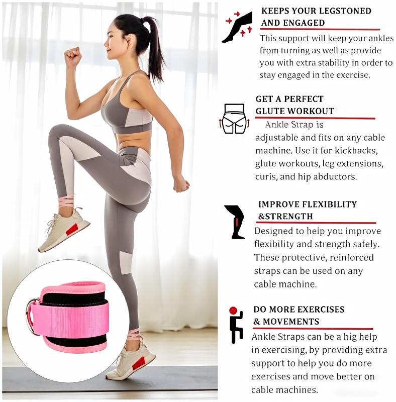 Ankle Strap Set (2PCS) , Fitness & Sports Ankle Strap for Home & Gym Workouts -Protective Gear for Women & Men, Exercise Equipment & Workout Band