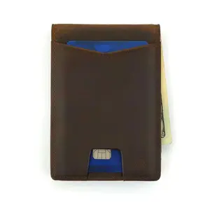 Andar Ranger Slim Leather Wallet - Durable Multi Card RFID Protection Wallet with Pull Tab, V-Pocket, Cash Strap, Minimalist Front Pocket Design for Men's Use, Durable Wallet