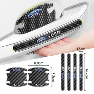 Carbon Fiber PVC Car Door Handle Protector, Anti-Collision Decal for Ford St-Line Focus 2/3/mondeo/ecosport/kuga/mk4/fiesta/mk3
