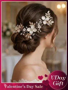 Faux Pearl & Flower Decorated Hair Pin, Elegant Rhinestones Decor Hair Accessories for Wedding Party, Fashion Hair Accessories for Women & Girls