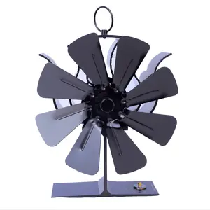 Wood Stove Fan for Big Buddy Heater, Heat Powered Fireplace Fan Thermoelectric Thermal Fan, Heater and Fan with Bracket being Fixed on Propane heater, Camping/Picnics/Indoor Use（Built-in integrated thermometer）