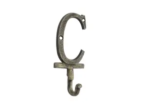 360 stand Rustic Gold Cast Iron Letter C Alphabet Wall Hook - 6 in. Handcrafted Antique Decorative Door Home Supply, Alphabet Hooks