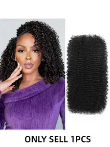 30g Afro Kinkys Bulk Human Hair for Braiding, Soft Afro Kinky-Curly Hair for Mini Twists, Dreadlocks Extensions, Natural Look