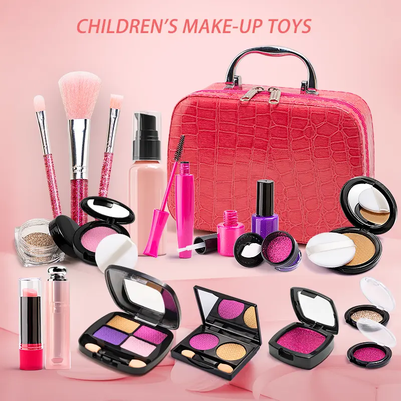 Toddlers' & Girls' Pigment-Free Pretend Makeup Kit - Colorless Lipstick, Nail Polish Props - Makeup Fun, Playful Toy for 3+ Kids - Ideal for Playtime, Holidays