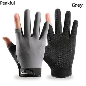 Ice Silk Half Finger Sports Gloves, Breathable Anti-slip Cycling Fishing Gloves, Lightweight Quick-dry Outdoor Workout Hand Gear, wear-resistant super fiber fabric, perfect for driving, hiking, gym training and summer outdoor activities