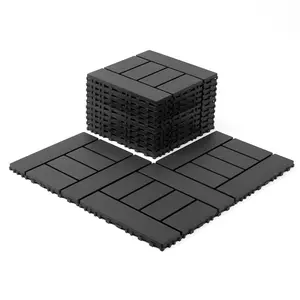Zugelan 44-Pack 12x12in Interlocking Deck Tiles, Non Slip Waterproof All-Weather UV-Resistant Flooring, Easy Snap Connection for Outdoor Poolside & Indoor Use, Non Slip Flooring