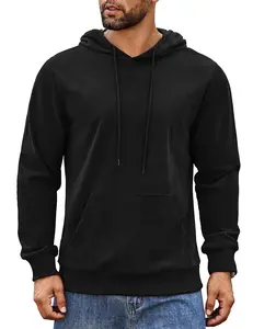 COOFANDY Mens Hooded Sweatshirt Long Sleeve Casual Corduroy Drawstring Pullover Hoodies with Pocket fall hoodie