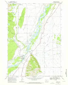 Moose Wyoming USGS Topographic Quadrangle Map, 1968, 1:24000