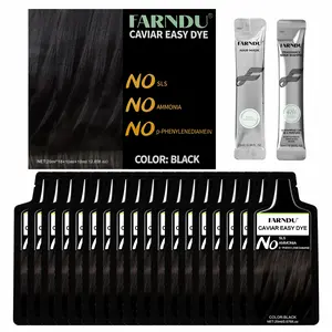 FARNDU CAVIAR EASY HAIR DYE SHAMPOO, Rich Caviar, NO SLS/AMMONIA/PPD, 5 Plant Extracts, 10-15 Mins Fast Hair Dye + Gray Hair Coverage, Champu para canas