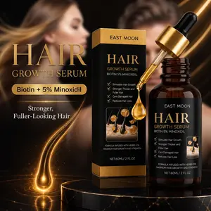 5% Minoxidil Hair Growth Serum with Biotin, Scalp Drops for Thinning Hair, Hairline & Beard Care, Fuller-Looking Hair, Men & Women, 60ml