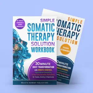 THERAPIST RECOMMENED Trauma, Anxiety & Depression book + Companion Workbook. Adult-focused somatic therapy to regulate nervous system, ease anxiety, stress & trauma. Breathwork, grounding, vagus nerve stimulation, HRV biofeedback, 15–30 min/day routines.