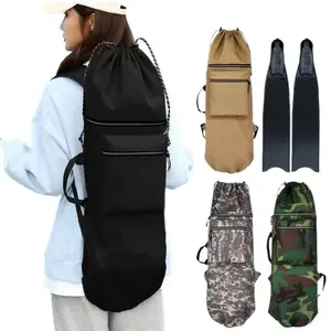 Freedive Long Fin Bag and Waterproof Spearfishing Bag Suitable for Free Diving Scuba Swimming Outdoor Sports Travel Color Options Black Brown Camo Bags Sports Hexagon