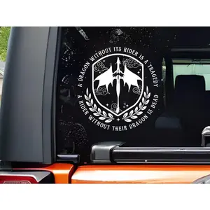 Fourth Wing Car Window Decal, UV DTF 3D Sticker, Rebecca Yarros Iron Flame permanent sticker, Onyx Storm Tumbler Decal, Xaden Riorson Violet