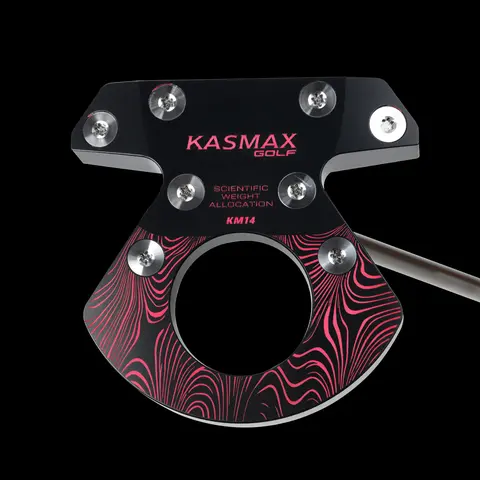 KASMAX KM14 0-Torque Golf Putter for Adults, Golf Clubs with 34inch Aviation 6061 Aluminum Alloy Center Balance, Black-Plated Shaft, Artificial Leather Grip, Gift Head Cover for All Types of Golfers