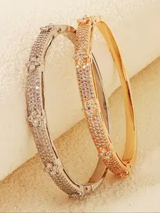 Fashion Artificial Zircon Inlaid Bangle, Fashion Jewelry for Party, Daily Clothing Decor, Trendy All-match & Exquisite Jewelry for Birthday Gift, Stackable Bracelets, Elegant Jewelry Bracelet, High Quality Bracelet