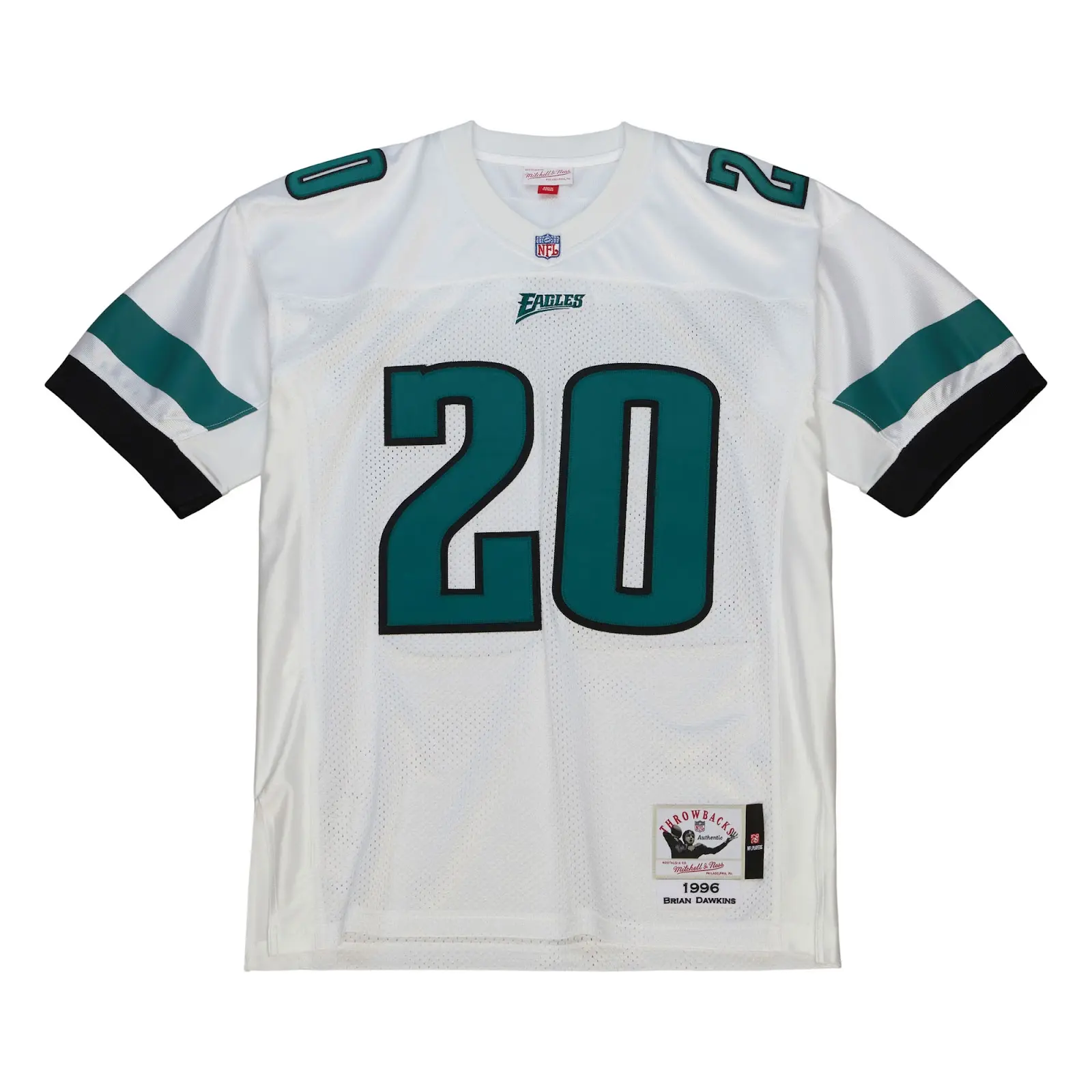 Brian Dawkins Philadelphia Eagles 1996 White Authentic Jersey - Mitchell & Ness NFL Throwback, 90s Retro Football Jersey