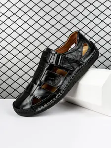 New Summer Artificial Leather Roman Men's Sandals, PU Sandals, Business Casual Outdoor Beach Water Shoes, Large Size 39-48, Round Toe Flatform Heel, Footwear