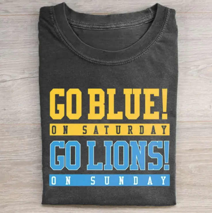 Detroit Football Vintage Graphic Tees, Football Team Tshirt, Lions T-Shirt, Unisex Funny Rugby Gift Shirts Top Menswear Womenswear Streetwear