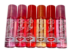 Lip Glow Kissing Fruit Gloss Six Count - Classic Roll-On Tip with Randomly Assorted Flavors & Slight Tint - Mainland China Origin