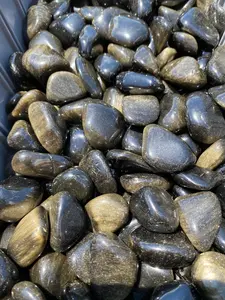 Sheen Obsidian Tumbled Stone Gold - Polished Sheen Obsidian Gold Crystal