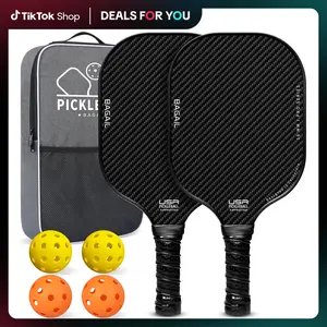 【Holiday Haul】BAGAIL Pickleball Paddles, USAPA Approved Fiberglass Surface Pickleball Set, Lightweight Pickle Ball Rackets with 4 Balls, 1 Bag, Designed in California for Traction and Stability sport family