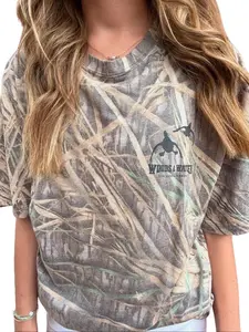 Mossy Oak Camo Woods & Water Grass Duck T-shirt, Polyester, Print, Casual, Fabric