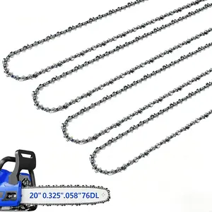 4 Pack 20 Inch  Chain 0.325" Pitch .058" Gauge 76 DL, For  58cc & 62cc ,Fit for Vevor 20inch 58cc/62cc ,Supmix 62cc, Blue Max 53543 8902 52209, NEOTEC 58cc/62cc