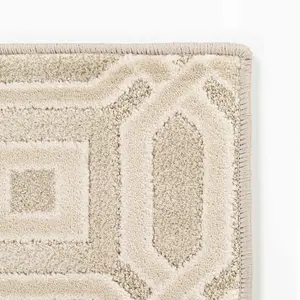 Patrick Beige Geometric Cut and Sew Custom Rug