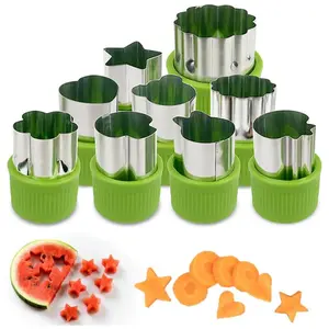 Vegetable Cutter Shapes Set, 9 Counts/set Mini Fruit & Cookie Stamps Mold for Baking & Food Supplement, Kitchen Accessories, Utensils, Bakeware, Baking Supplies, Baking Tools, Cookie Cutters Home