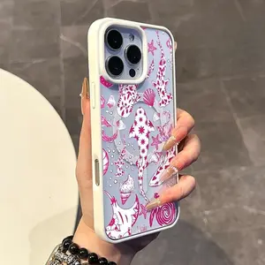 Magnetic TPU Casing, Compatible with iPhone 17/16/15/14/13/12/11 Pro/Pro Max/Plus, Pink Marine World Design, Anti-Slip, Ultra-Thin Aesthetic Cover with Protection, Mobile Phone Accessories