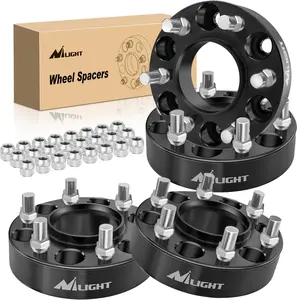 Nilight 6x135 Aluminum Alloy CNC Processed Wheel Spacers, 1.5in M14x1.5 Thread Studs, 87.1mm Hub Bore, Stability Boost & Widens Track, Fit 2015-2022 Ford F150/Expedition/Navigator - 4pcs