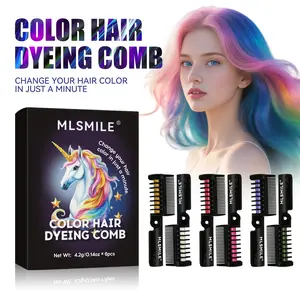 Colorful disposable folding hair dye comb portable 12-color temporary highlight hair chalk wholesale