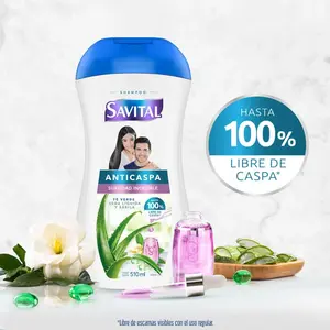 Savital Shampoo Anticaspa Suavidad Increible y limpieza refrescante 510mL