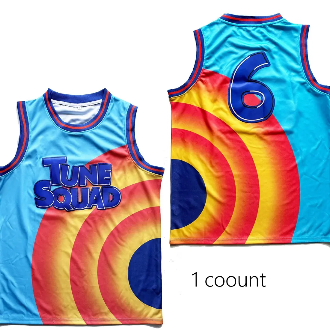 Men's Space Jam Tune Squad #6 Movie Embroidery Sports Style Basketball Jersey, Breathable Comfortable Sport Tank Top for Summer Training, Sports Style Jersey