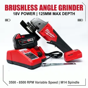 Milwaukee Angle Grinder, M14 Spindle for Construction for Precise Grind