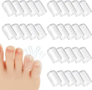 30Pcs Silicone Toe Protectors, Gel Anti-Friction Toe Protector Breathable Toe Caps Guards for Men Women,  Blisters and Pain Relief