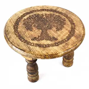 6" Tree of Life Altar Table — Sacred Wooden Display Stand for Ritual