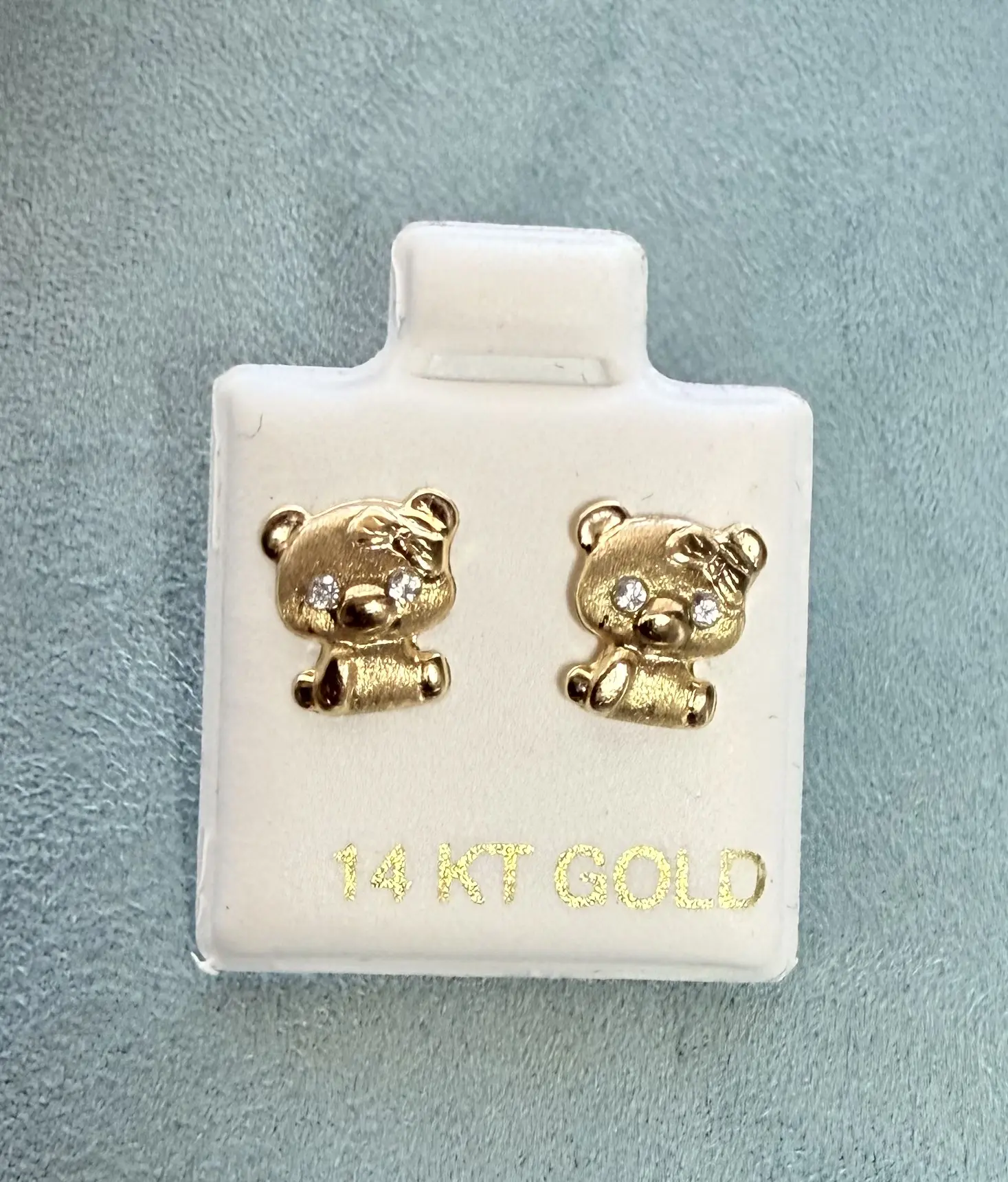 Cute teddy bears 14k gold stud earrings Cute teddy bears 14k gold stud earrings