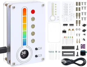 DIY Soldering Project, Temperature and Humidity Meter Soldering Practice Kit With Expression LED Indication ℃/℉ Thermo-Hygrometer DIY Electronic Kit for School Education Use In Room Home Indoor