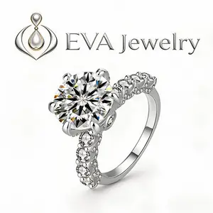 [EVA Jewelry] 925 Sterling Silver Synthetic Moissanite Ring