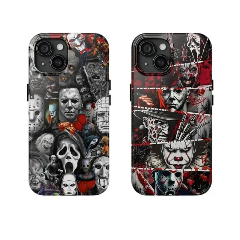 Horror Movie Halloween Tough Cases Drop-resistant Scratch-resistant Phone Case, Unique And Personalized For IPhone 17, 16, 15, 14, 13, 12, Pro Max, Pro Plus, and Samsung S25, 24, 23, 22, Accessories, Durable Cover