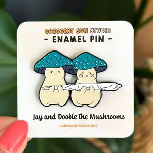 Mushroom Buddies Enamel Pin | Soft Enamel Pin, perfect accessory for hats, bags, totes, lanyards, clothing and more