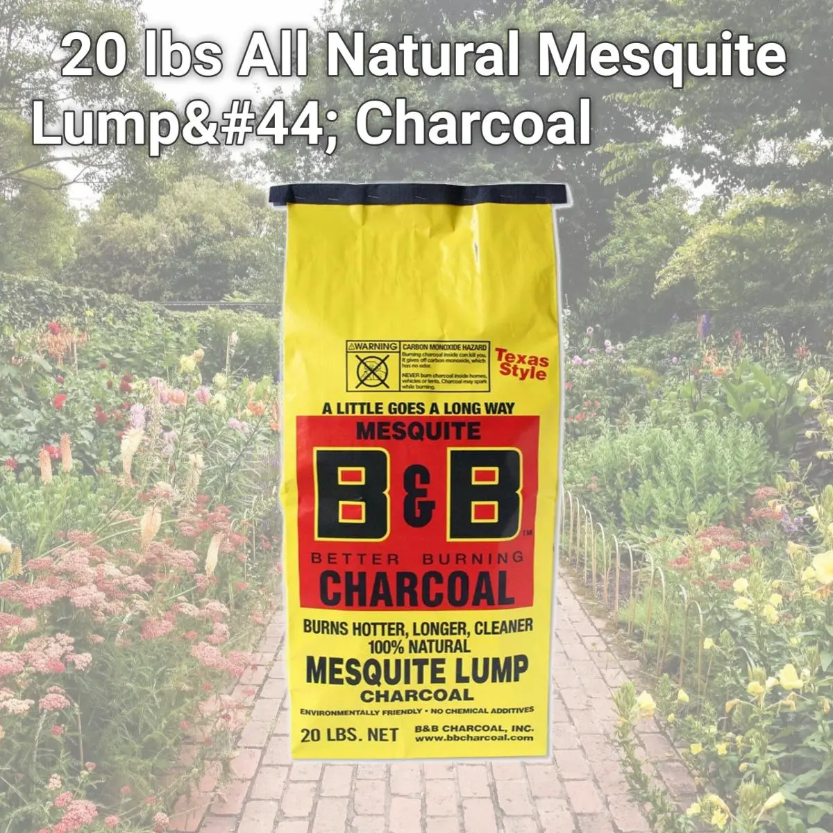 B&B 8023445 20 lbs All Natural Mesquite Lump Wood Charcoal - Lump Form, Natural Burn for Barbecue (Sports & Outdoor, Camping & Hiking)