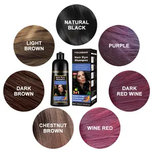 Fenkang Hair Dye Shampoo, Hair Coloring, Quick-Acting Color Lock Gel, Long-Lasting Color Protection, Plant Extract Formula, Single Pack