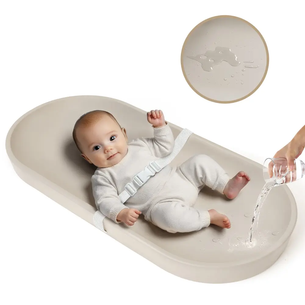 CAVEEN Baby Changing Pad for Dresser - Wipeable & with Restraining Belt | Waterproof, Soft, Lightweight and Portable, Easy to Clean for On The Go Diaper Change