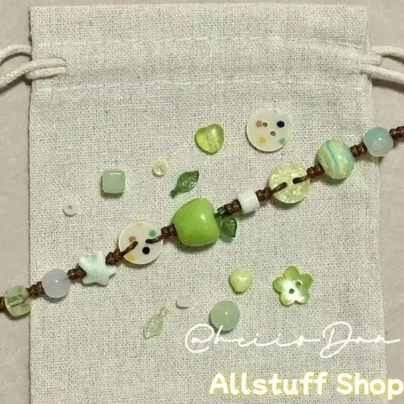 Handmade Ceramic Apple Charm Bracelet with Star Charms, Adjustable Resin Button Fit, Vintage Elegant Daily Jewelry for Ladies, Trendy Fashionable Accessories, Valentine's Day Gift for Her