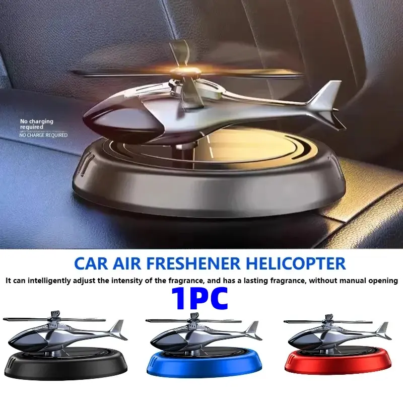 1pc Solar-Powered Rotating Helicopter Aromatherapy Figurine - 1-Piece High-End Automotive Accessory, Car Dashboard Decoration, Creative Fragrances Diffuser, Long-Lasting Fresh Scent Car Interior Accessory