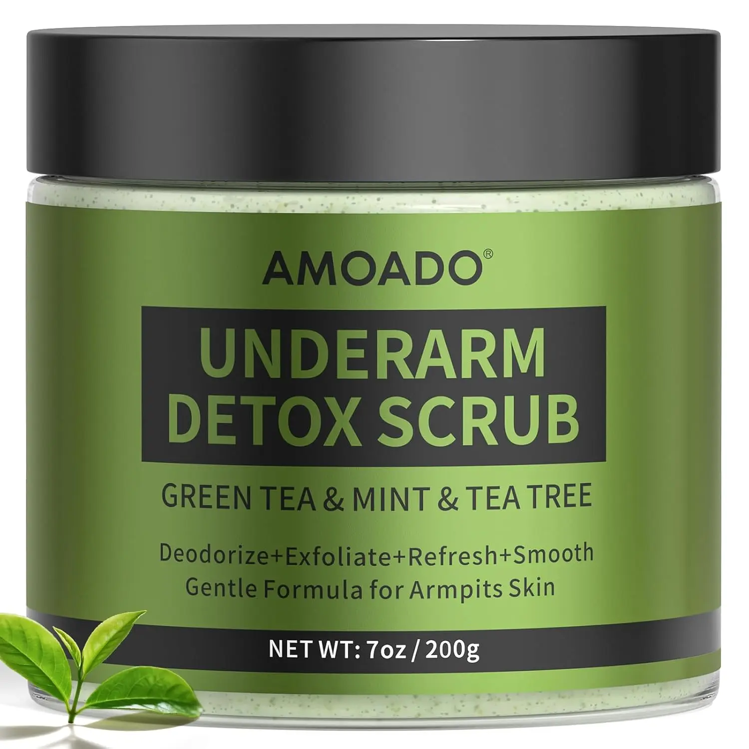 Armpit Detox Scrub with Green Tea, Gentle Underarm Detoxifying Scrub for Odor Control, Underarm Detox Exfoliating Body Scrub for Women & Men, Deodorant Scrub Freshen Skin